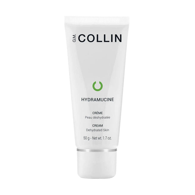 Hydramucine Cream tube by GM Collin, 50g, for dehydrated skin hydration and revitalization.