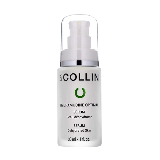 Hydramucine Optimal Serum for acne and irritation, 30ml bottle of professional-grade essential oil skincare solution.