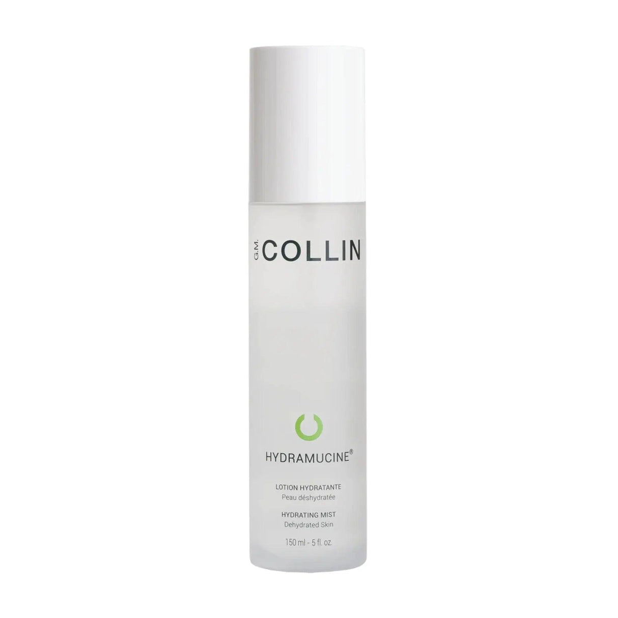 Hydramucine Hydrating Mist bottle for soothing and nourishing skin care, provides comfort and protection, 150ml.