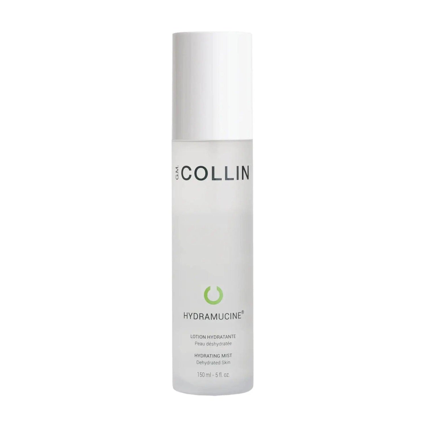 Hydramucine Hydrating Mist bottle for soothing and nourishing skin care, provides comfort and protection, 150ml.