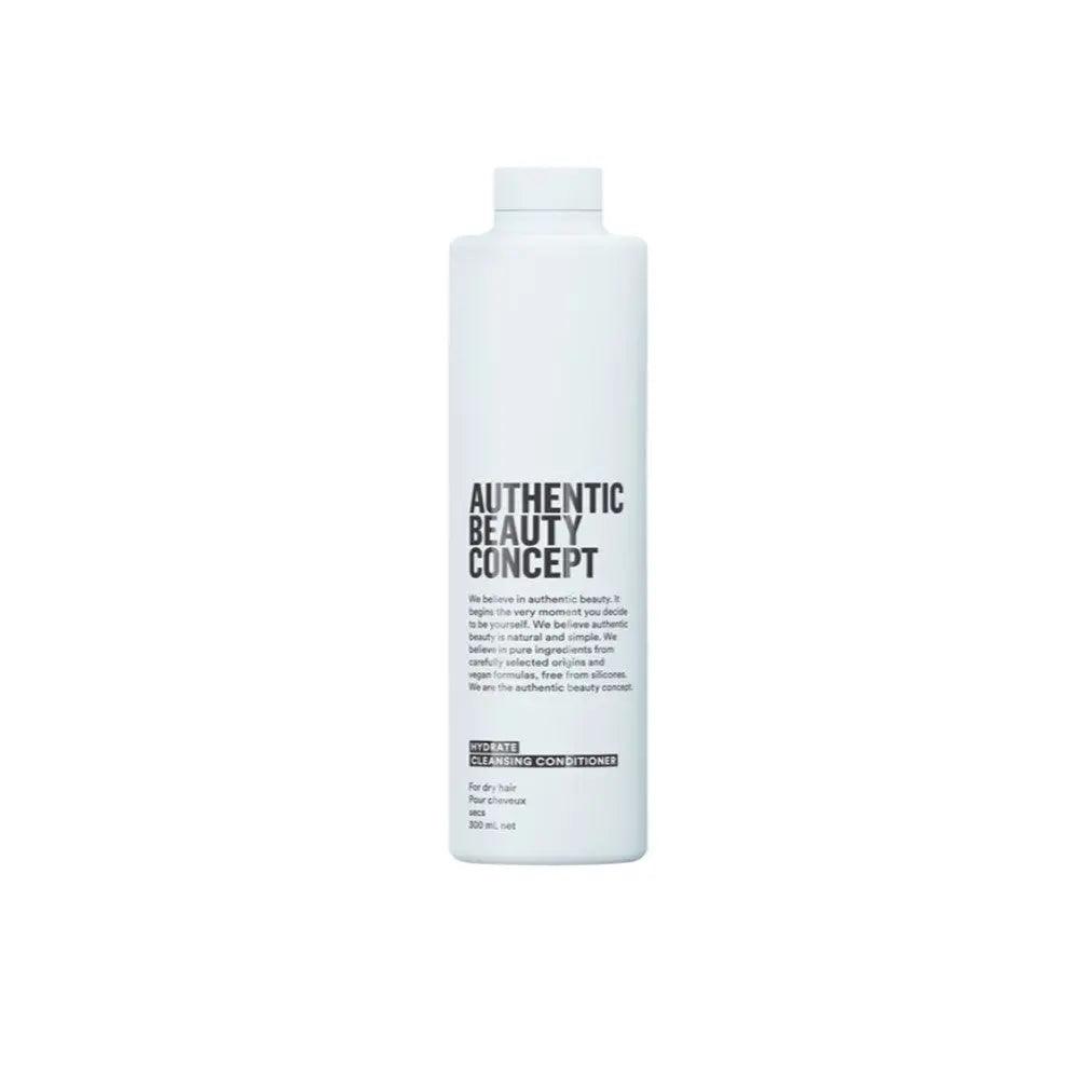 Authentic Beauty Concept Hydrate Cleansing Conditioner bottle for dry, curly hair; vegan, cruelty-free, silicone-free formula.