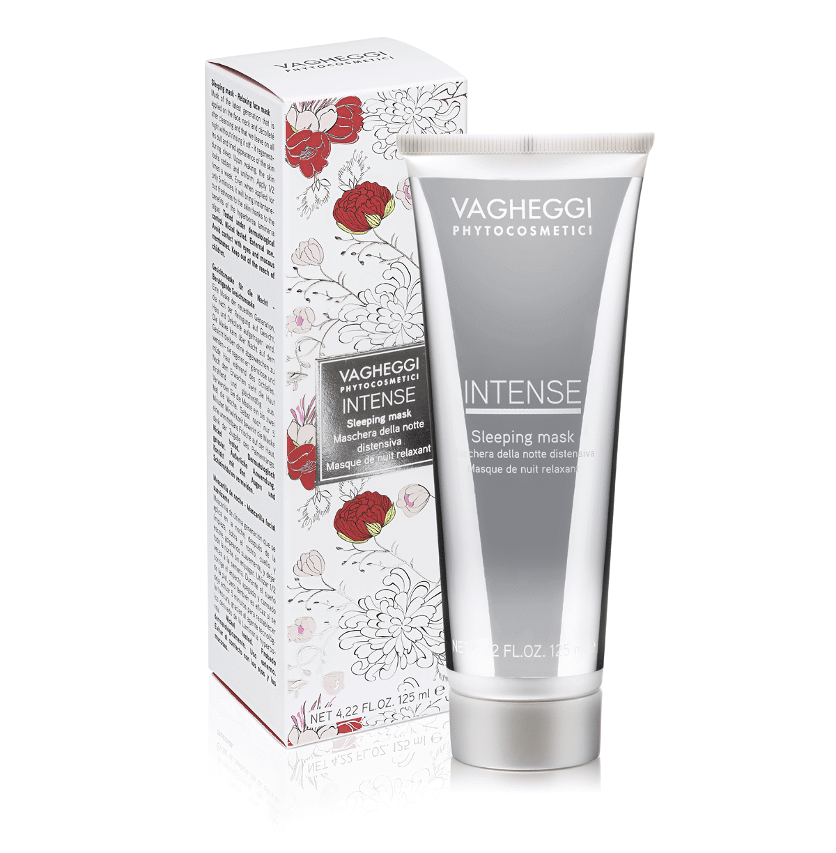 Intense Sleeping Mask with vitamin E, hyaluronic acid, and Nordic laminar algae for radiant, even-toned skin, 125ml