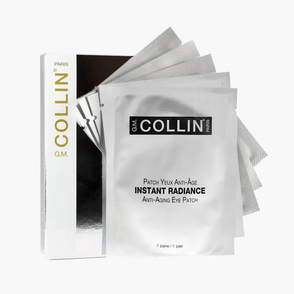 Instant Radiance Eye Patch packaging showcasing anti-aging benefits.