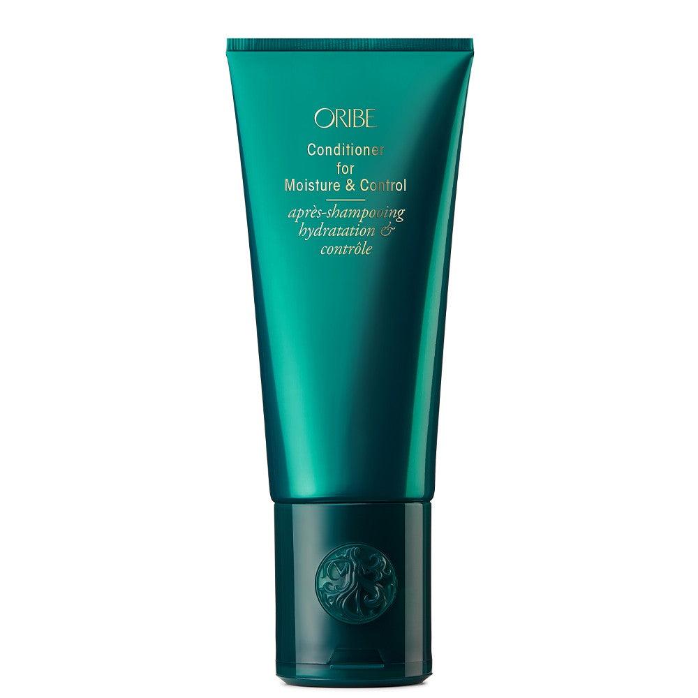 Intense Conditioner For Moisture & Control for taming coarse, chemically-treated hair in a sleek, green bottle.