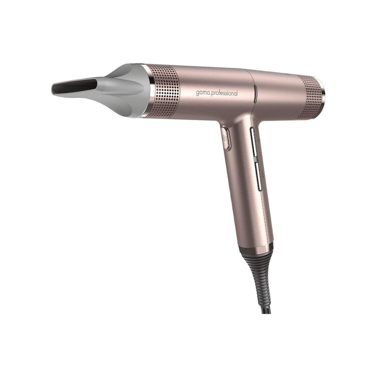 IQ Perfetto Hair Dryer with ergonomic design and brushless motor, featuring concentrator nozzle, lightest professional hairdryer