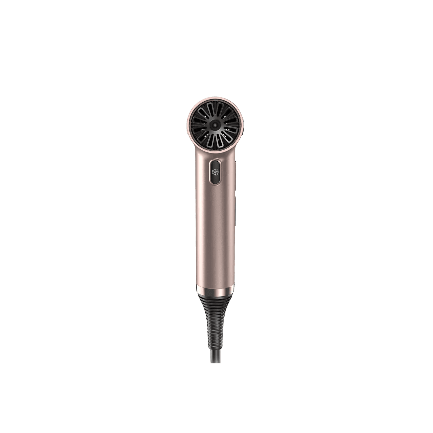 IQ Perfetto Hair Dryer in rose gold, lightweight professional styling tool with ergonomic design and powerful brushless motor.