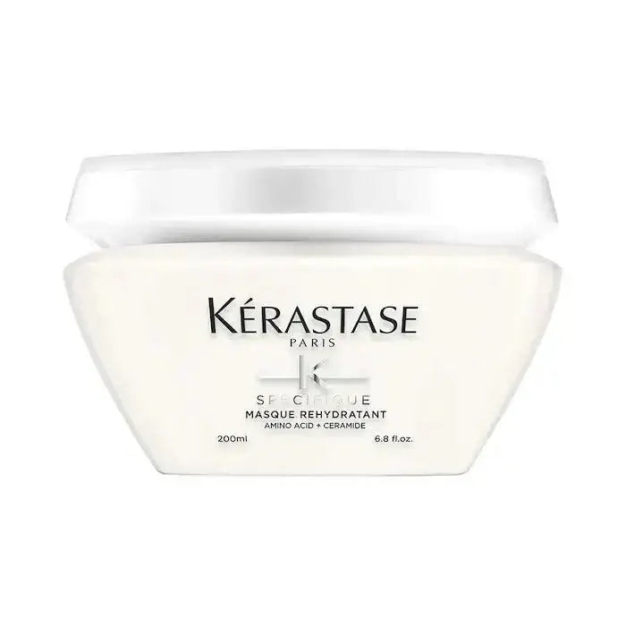 Kerastase Specifique Masque Rehydratant 200ml for dry and sensitive scalps in a white jar designed to moisturize and soothe.