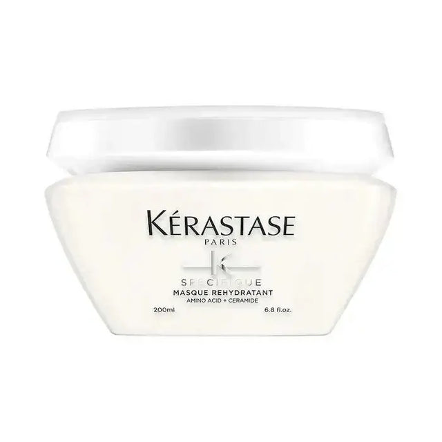 Kerastase Specifique Masque Rehydratant 200ml for dry and sensitive scalps in a white jar designed to moisturize and soothe.