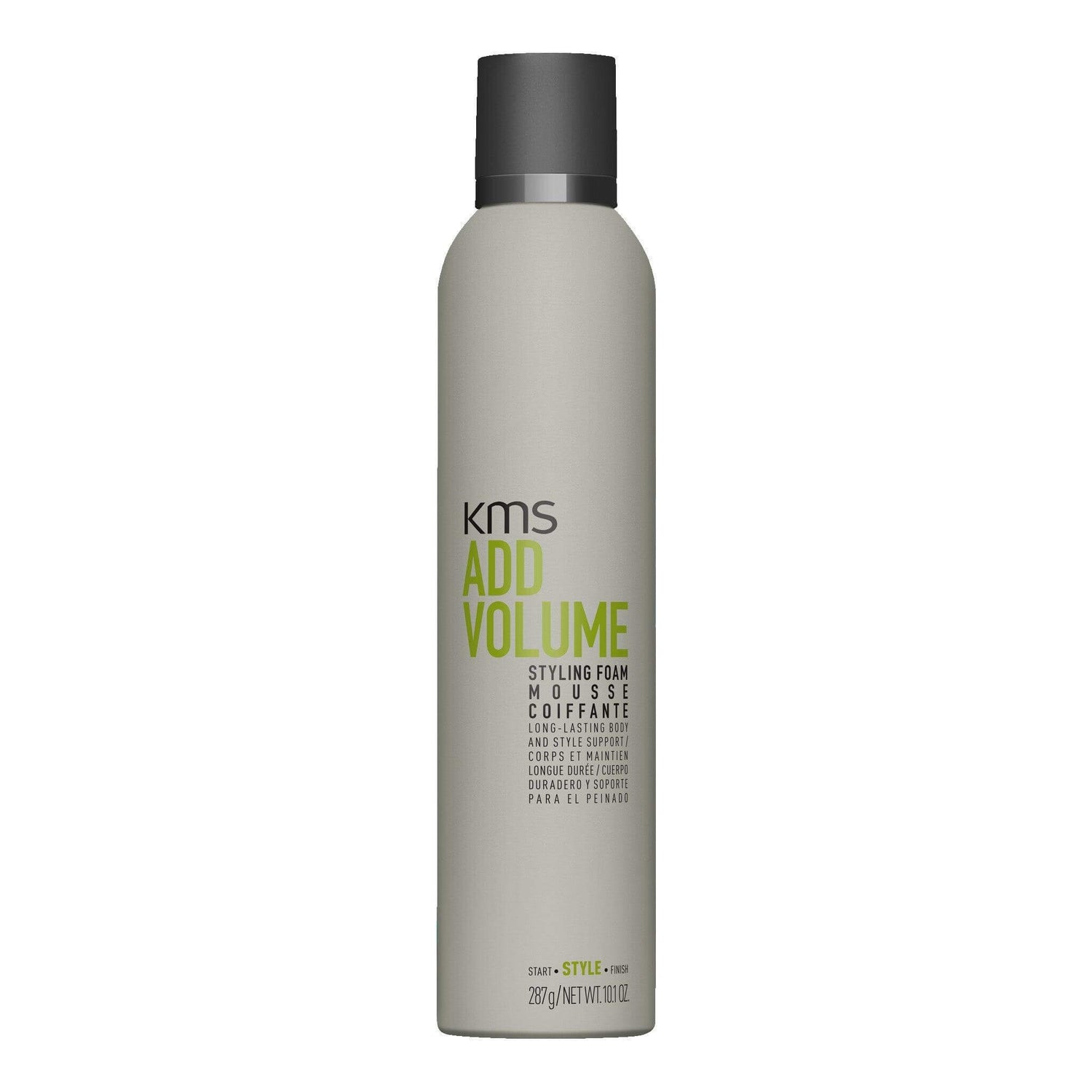 KMS Addvolume Styling Foam, lightweight mousse for up to 70% more volume and thicker ends. Ideal for fine to medium, limp hair.