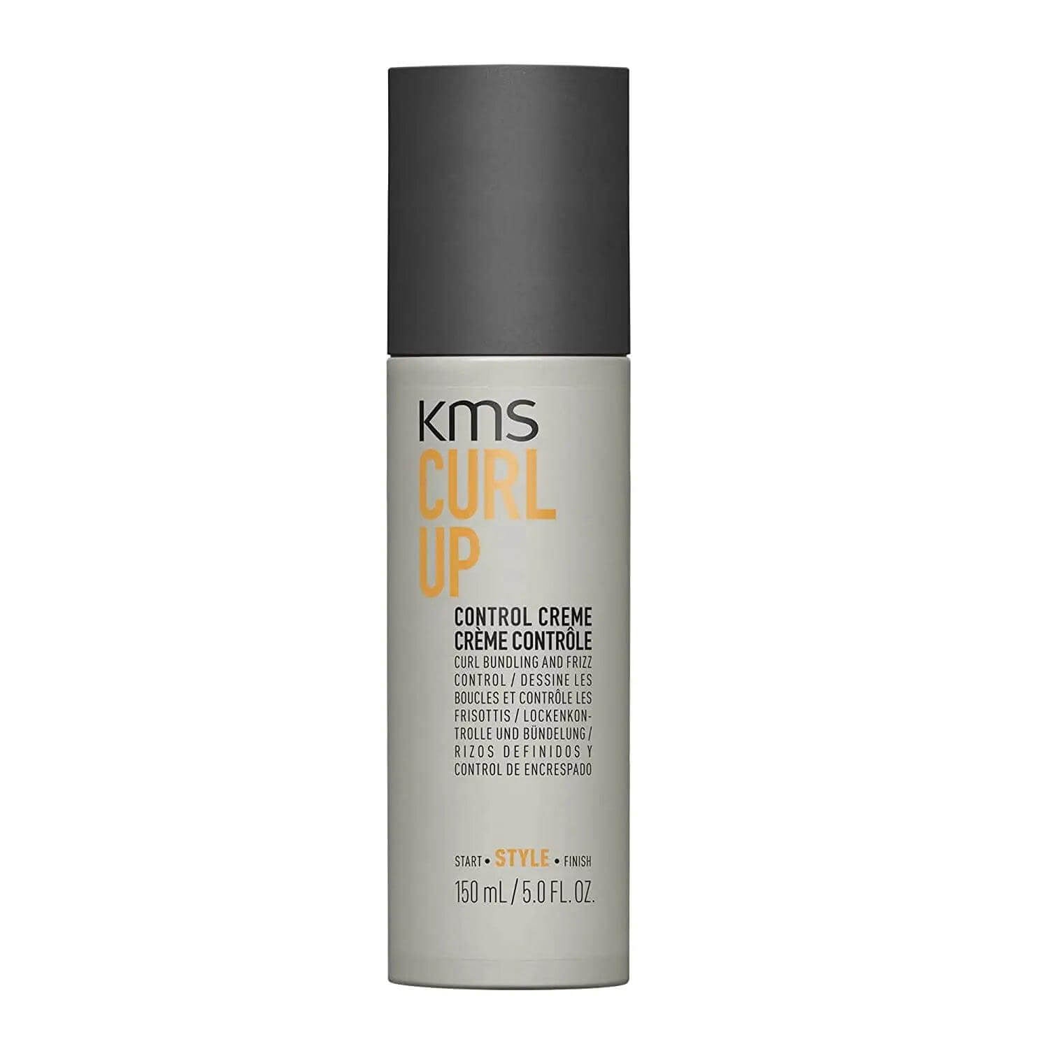 Kms Curlup Control Creme 150ml bottle for defining and soothing curls with frizz control up to 72 hours.