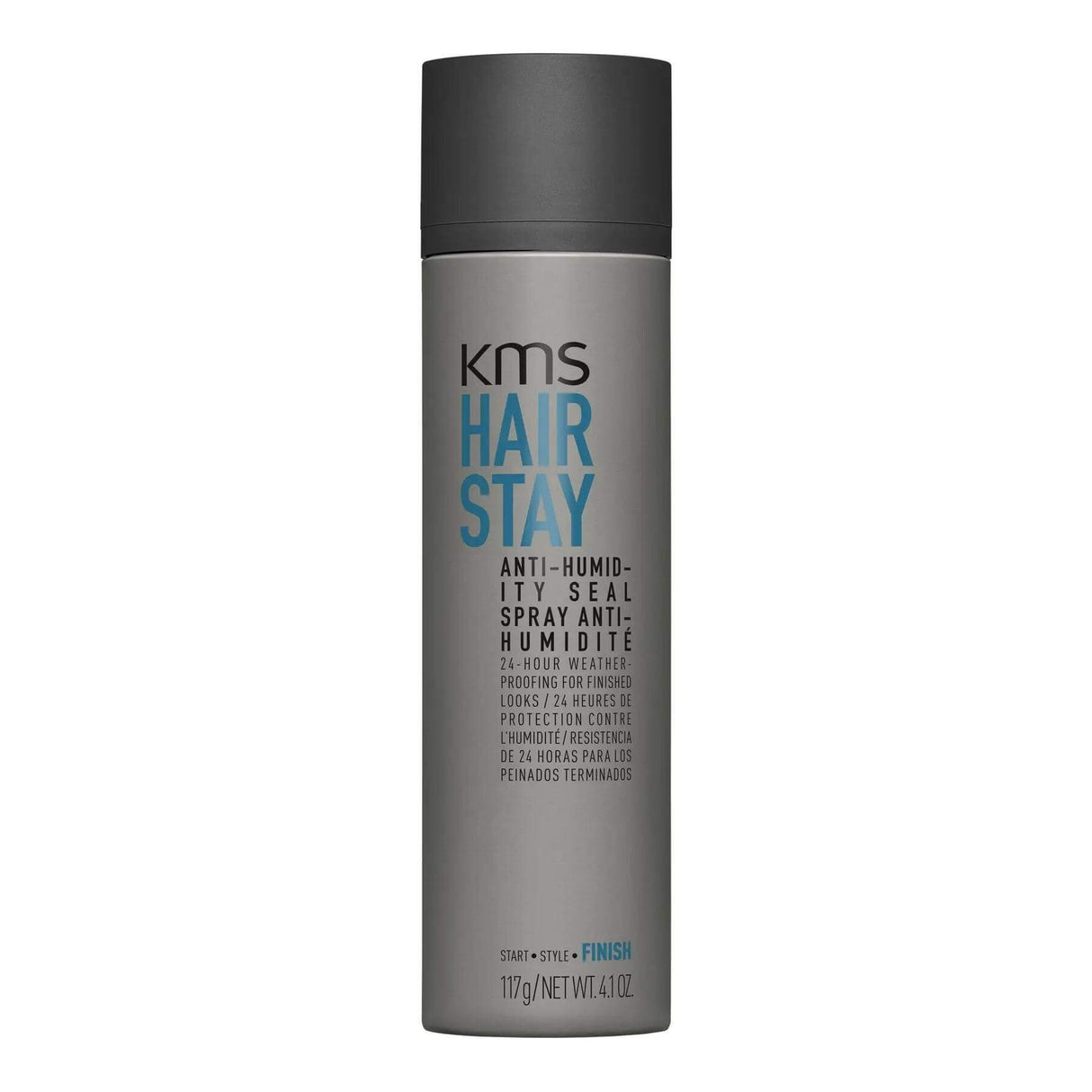 Kms Hairstay Anti-humidity Seal 150ml spray, protects hair from humidity and frizz, lightweight shine for up to 72 hours.