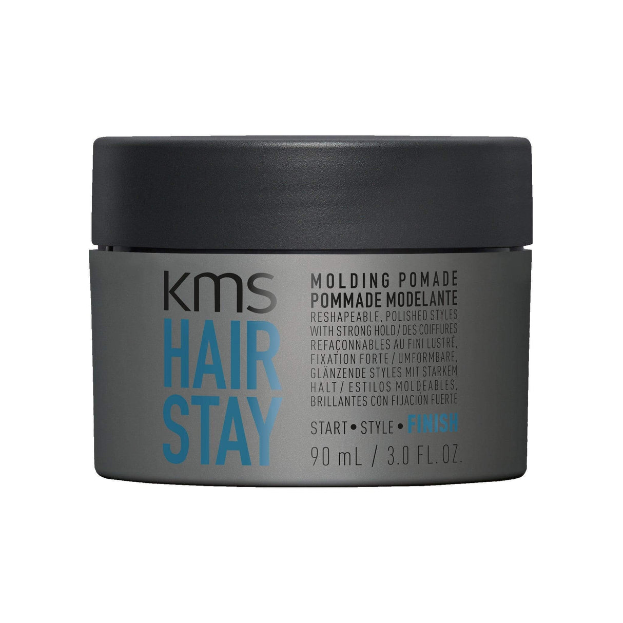 KMS Hairstay Molding Pomade 90ml - Remoldable, non-greasy pomade for polished styles with strong hold.