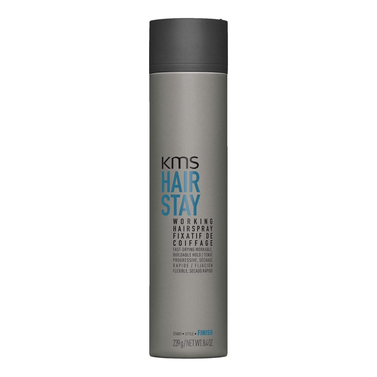 Kms Hairstay Working Hairspray 300ml bottle for flexible and adjustable styling with a touchable finish.
