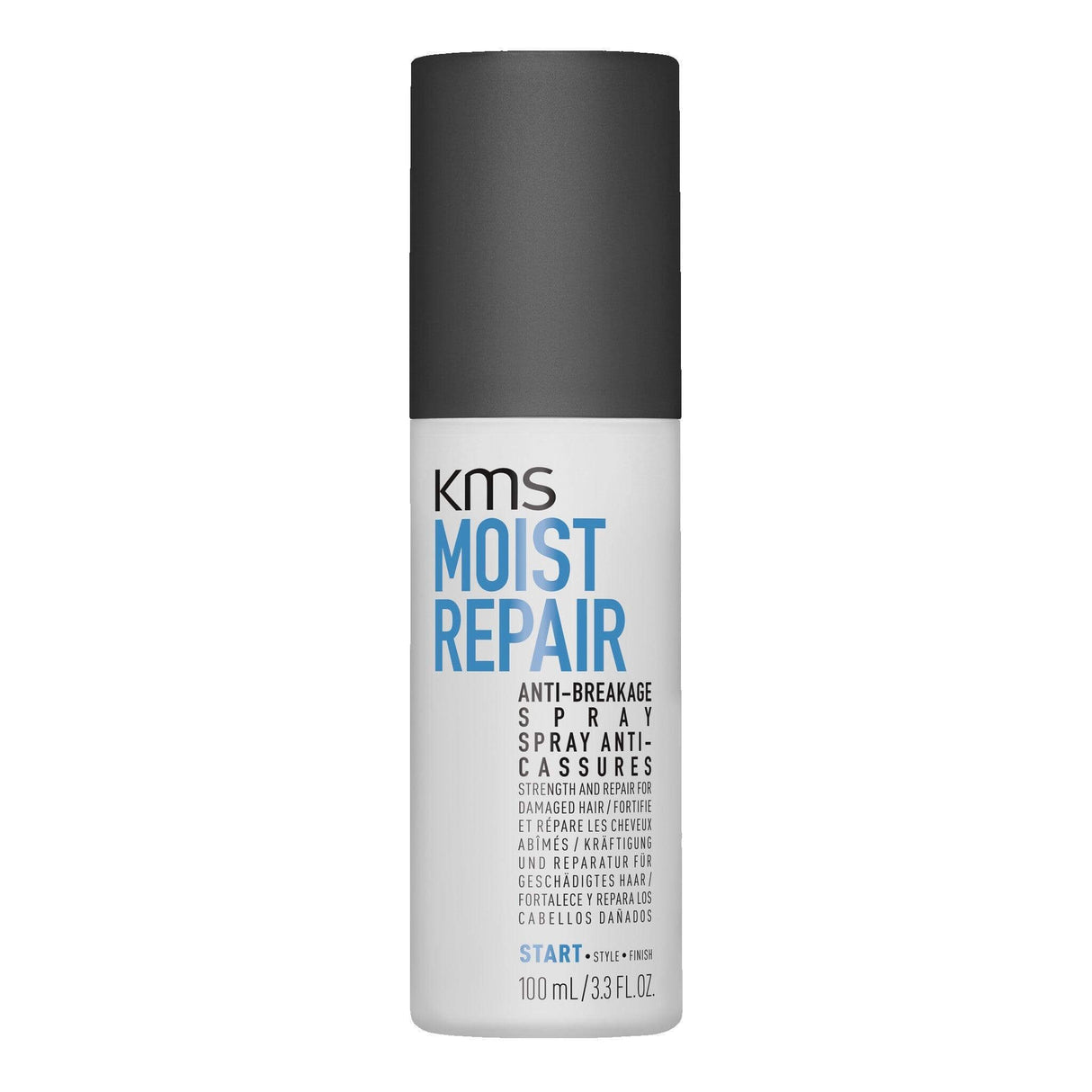 KMS Moistrepair Anti-breakage Spray 100ml bottle for strengthening and conditioning hair to reduce breakage and split ends.