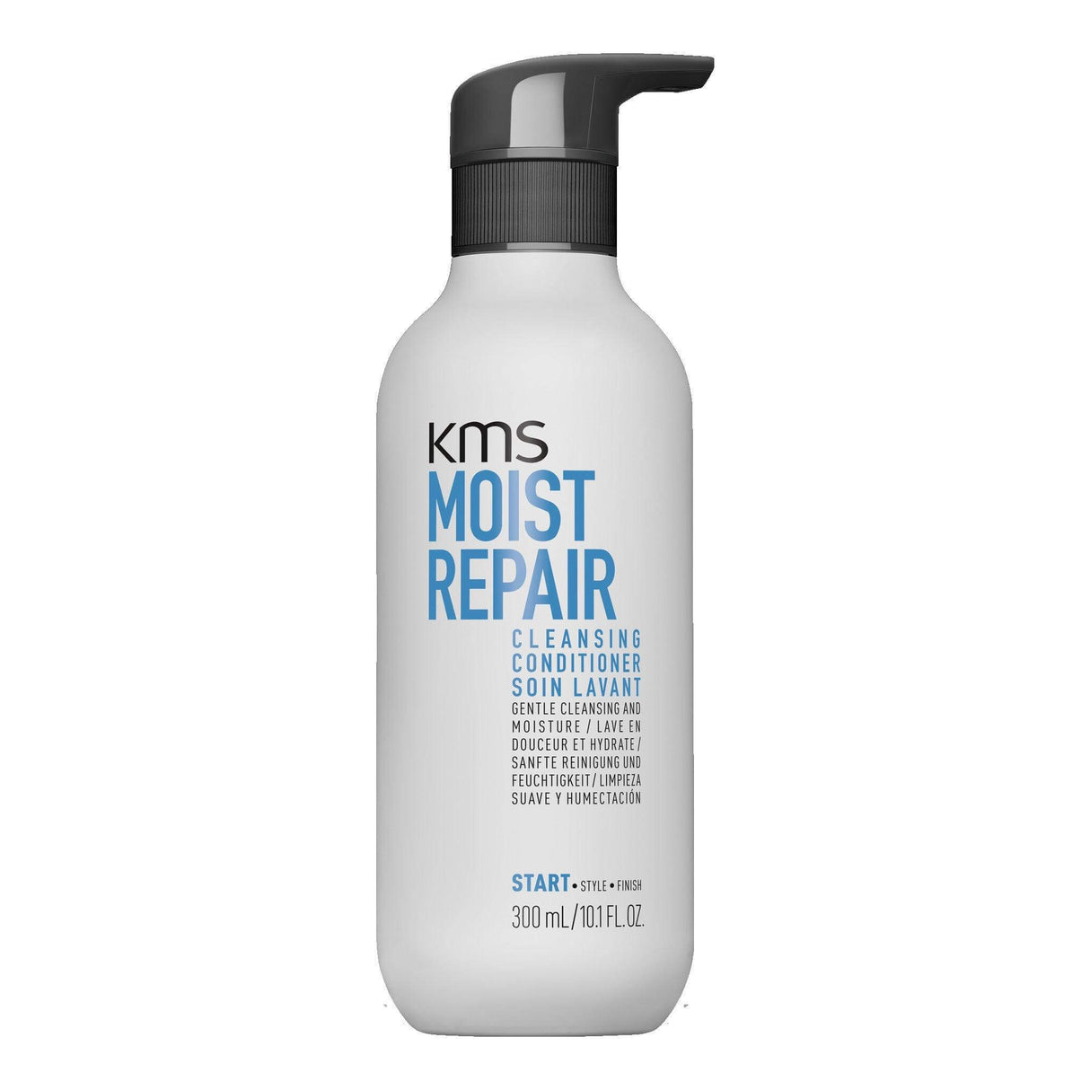 KMS Moistrepair Cleansing Conditioner 300ml bottle for hydrating and nourishing distressed hair without shampoo.