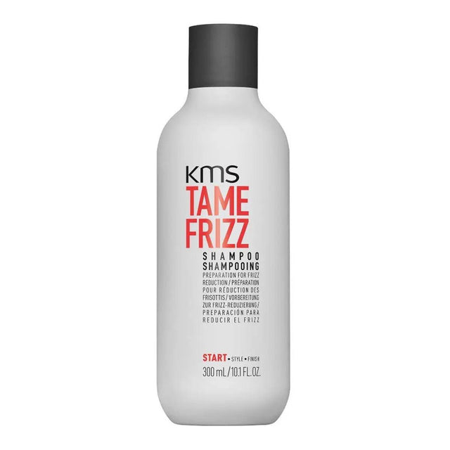 KMS Tamefrizz Shampoo 300ml bottle for reducing frizz, improves manageability, ideal for medium to thick coarse hair.
