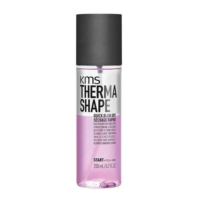 Kms Thermashape Quick Blow Dry 200ml bottle for faster drying, reduces friction, light conditioning hair spray.