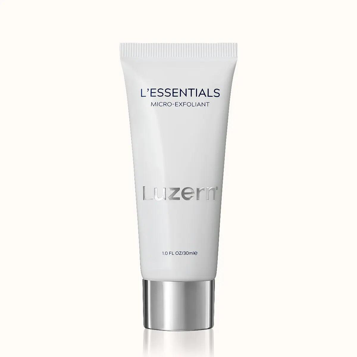 L'Essentials Micro-Exfoliant tube with jojoba beads for gentle facial scrub and skin renewal.
