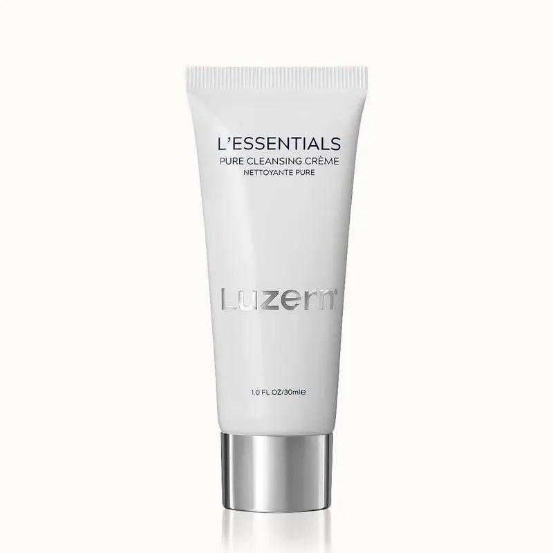 L'Essentials Pure Cleansing Creme tube for clean, clear skin with cucumber and citrus extracts, ideal for dry, sensitive skin.