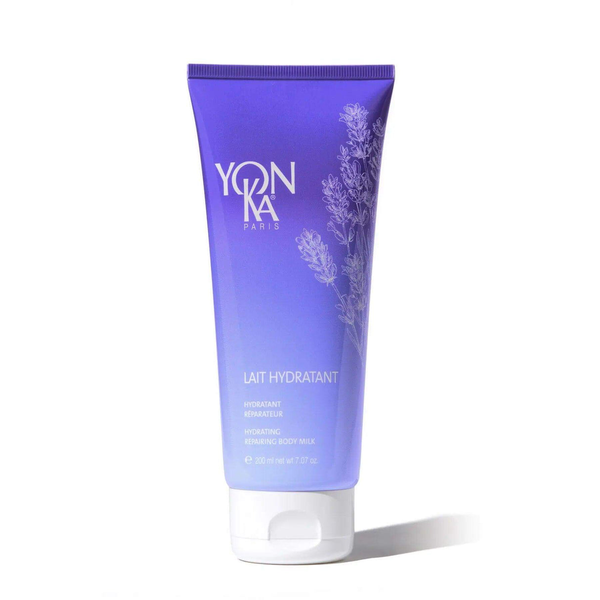Alt Tag: Yonka Lait Hydratant Detox milk lotion bottle for skin hydration and detoxification, suitable for all skin types.