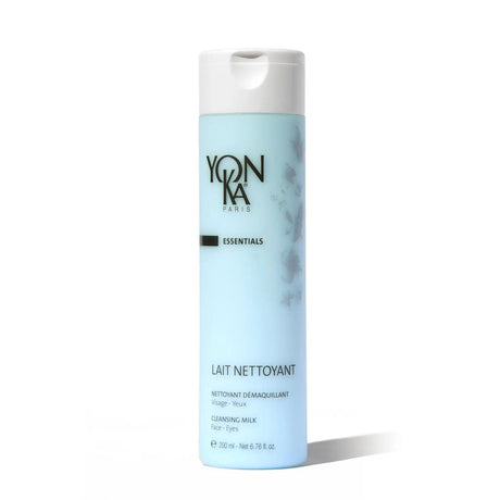 Yonka Lait Nettoyant mild cleansing milk for all skin types in a sleek bottle.