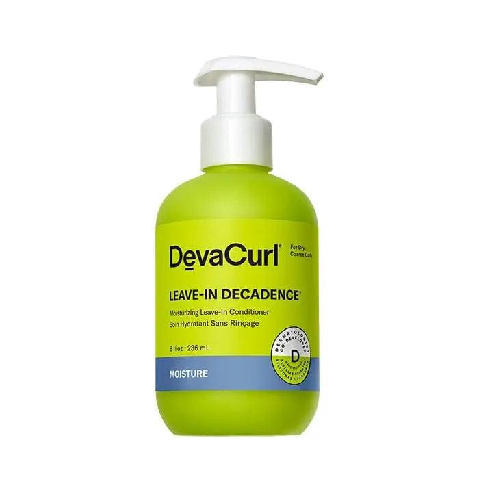 DevaCurl Leave-In Decadence conditioner bottle for moisturizing curly hair.