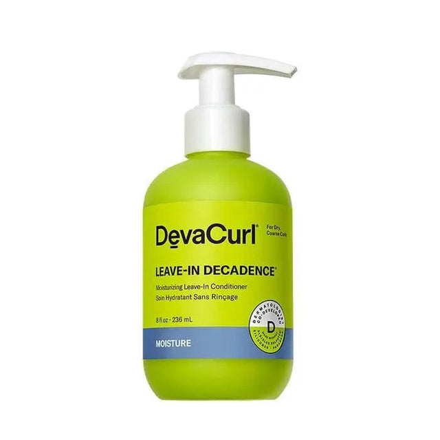 DevaCurl Leave-In Decadence conditioner bottle for moisturizing curly hair.