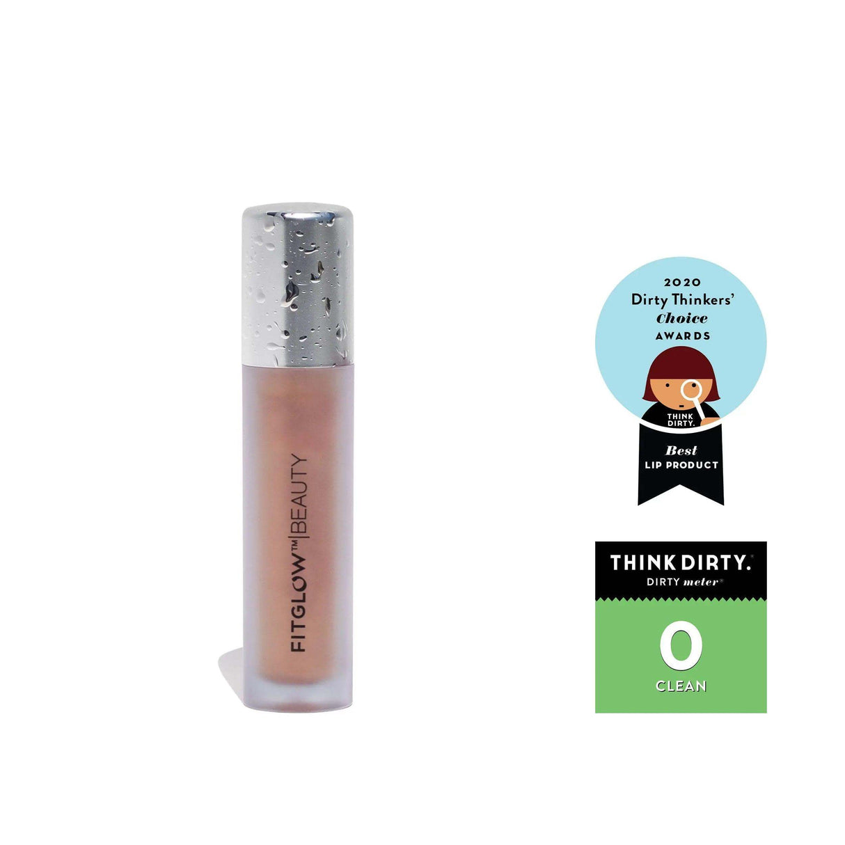 Award-winning natural lip serum by Fitglow Beauty with Organic Pomegranate, Beet Extract, and Vegetable Collagen for nourished, plump lips.