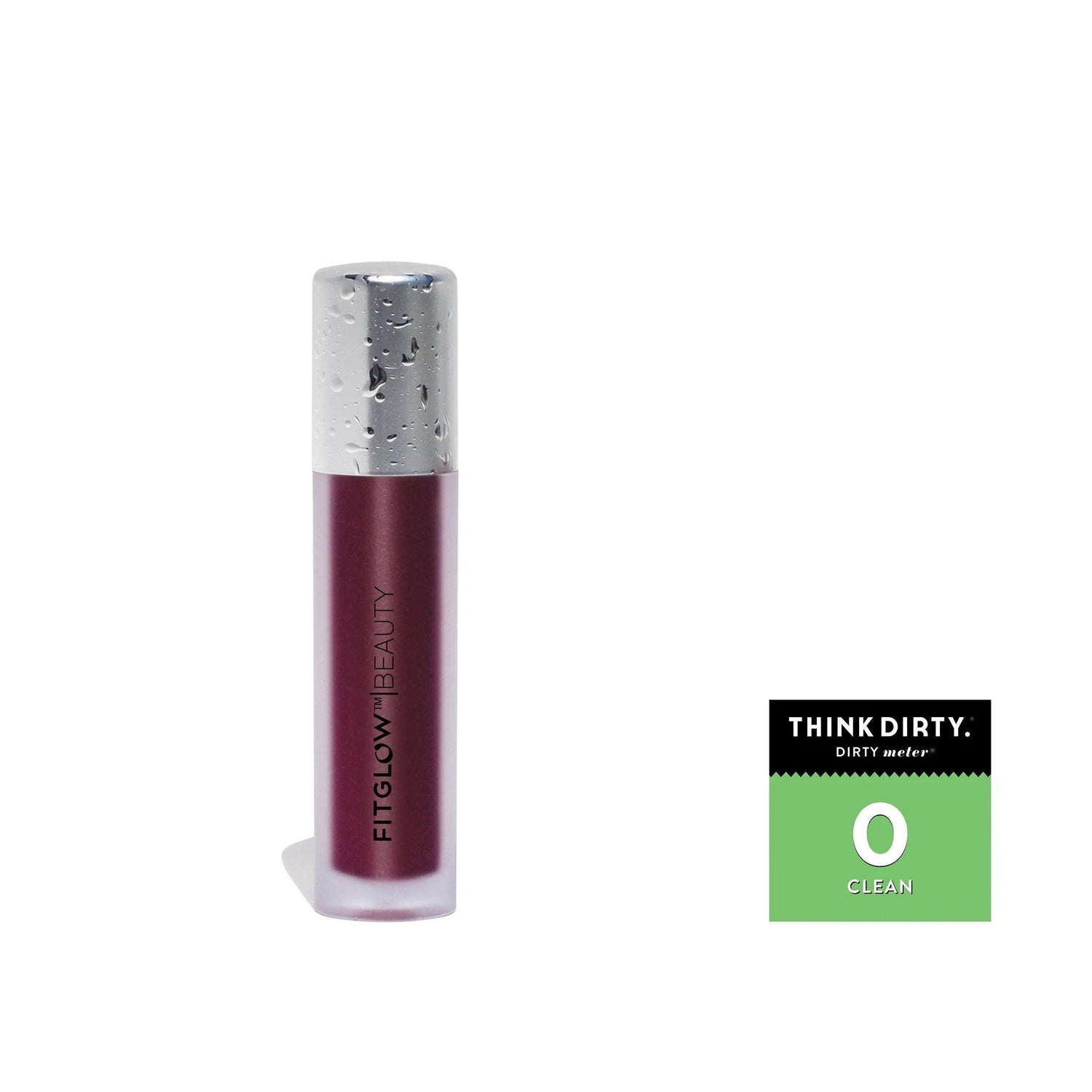Fitglow Beauty lip colour serum with Think Dirty clean rating, organic ingredients, nourishing and hydrating plant-based gloss.