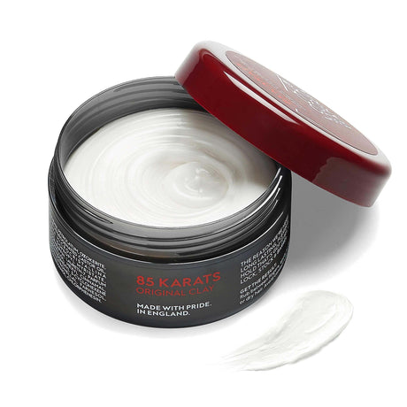 Lock Stock & Barrel 85 Karats Original Clay, 100g open jar, vegan-friendly styling product for long-lasting, flexible hold