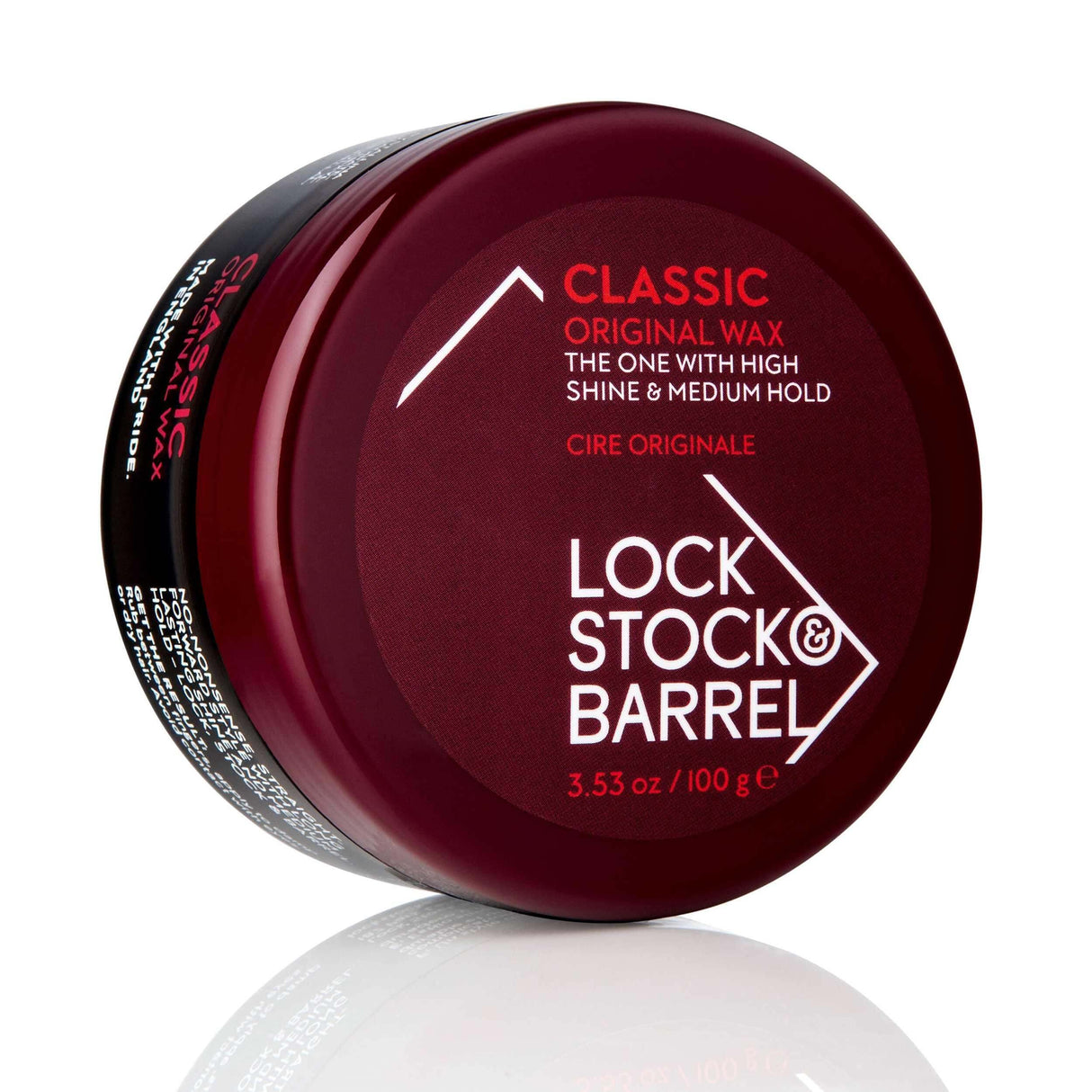 Lock Stock & Barrel Classic Original Wax, 3.53 Oz, high shine & medium hold, cruelty-free, vegan-friendly hair styling product