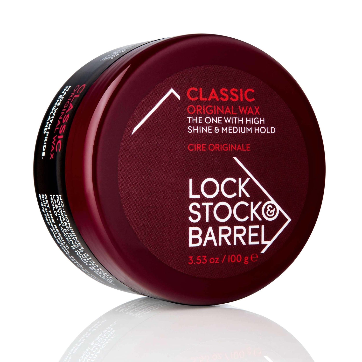 Lock Stock & Barrel Classic Original Wax, 3.53 Oz, high shine & medium hold, cruelty-free, vegan-friendly hair styling product