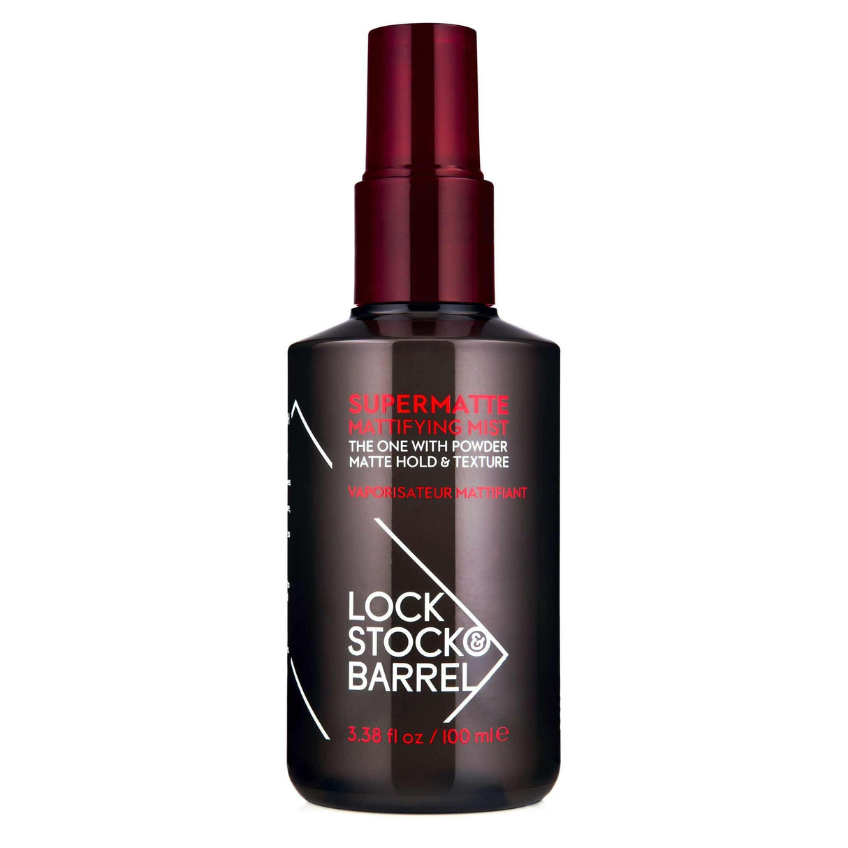 Lock Stock & Barrel Supermatte Mattifying Mist 100ml - Liquid-to-powder formula for matte hold and texture, cruelty-free.