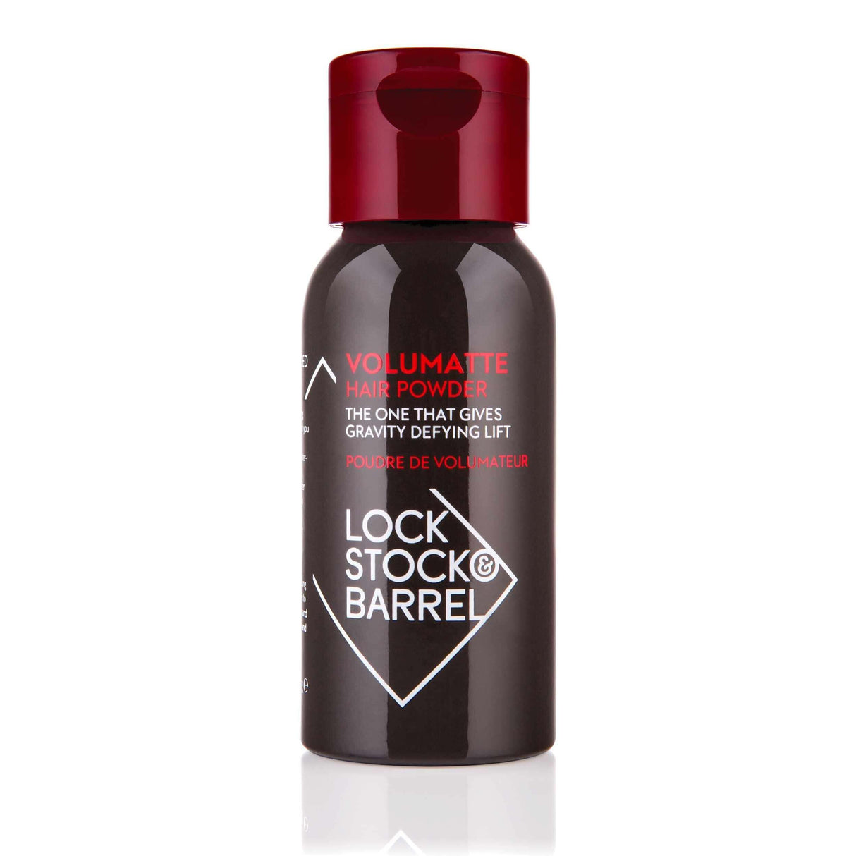 Lock Stock & Barrel Volumatte Hair Powder 10g bottle for styling with gravity-defying lift and matte finish.