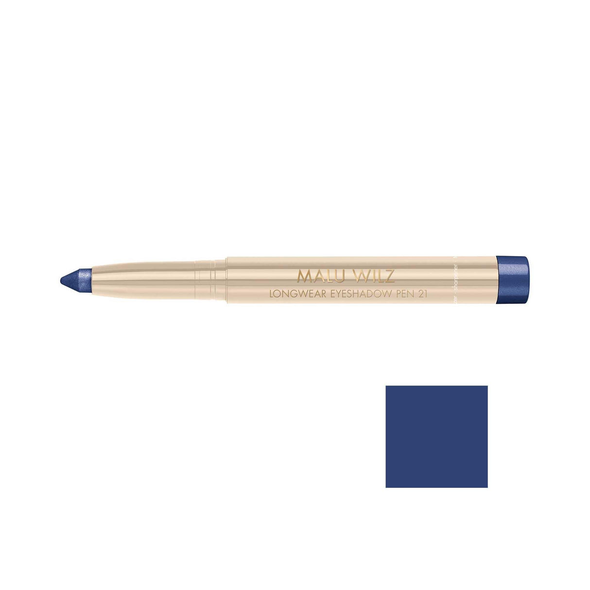 Malu Wilz Long-Lasting Eyeshadow Pen in blue, 1.4g, featuring a convenient pen format and crease-resistant formula.