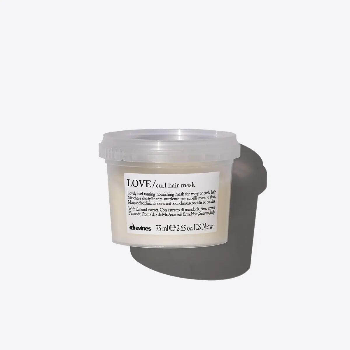 Davines Love Curl Mask for curly hair, enhances moisture and curl definition, hydrates and nourishes for frizz-free finish.