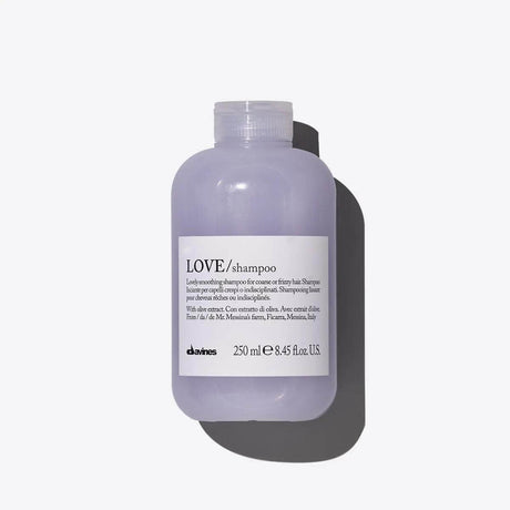 Davines LOVE Smoothing Shampoo bottle for frizzy hair control and humidity protection