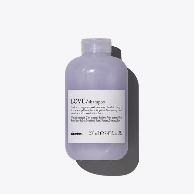 Davines LOVE Smoothing Shampoo bottle for frizzy hair control and humidity protection