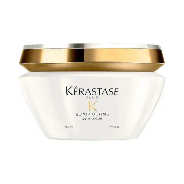 Kerastase Masque Elixir Ultime hair mask for deep nourishment, hydration, and shine, suitable for all hair types and textures.
