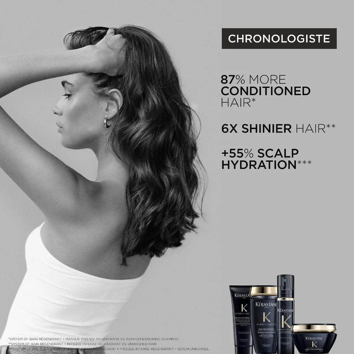 Kérastase Masque Intense Régénérant hair mask for conditioned, shiny hair and scalp hydration, Chronologiste range.