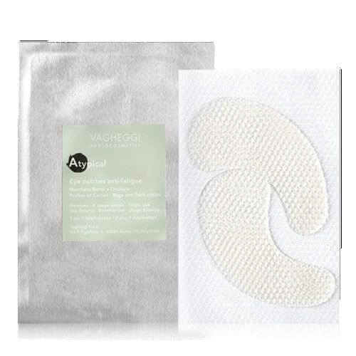 Atypical Eye Patches Anti-fatigue hydrogel masks for reducing dark circles and puffiness, shown with packaging.