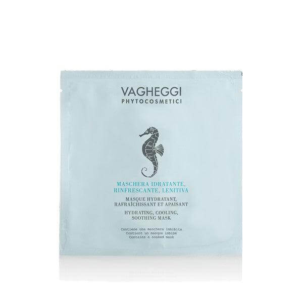 Vagheggi Hydrating Cooling Soothing Mask sachet for skin hydration and soothing post sun exposure.
