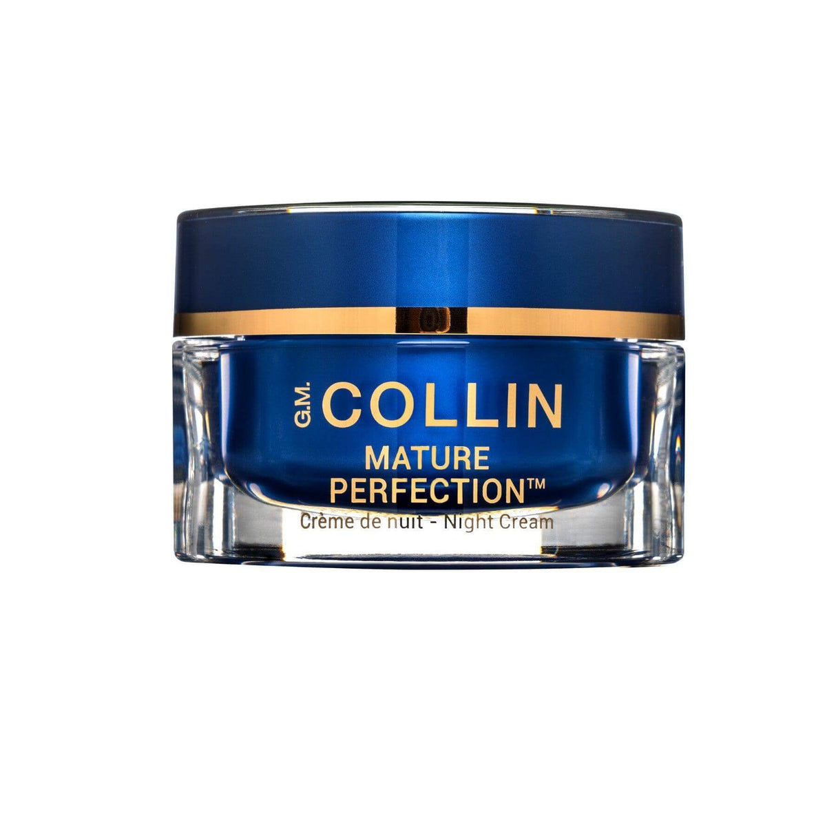 Mature Perfection Night Cream jar for revitalizing mature skin with anti-aging benefits, enhances texture and diminishes wrinkles.