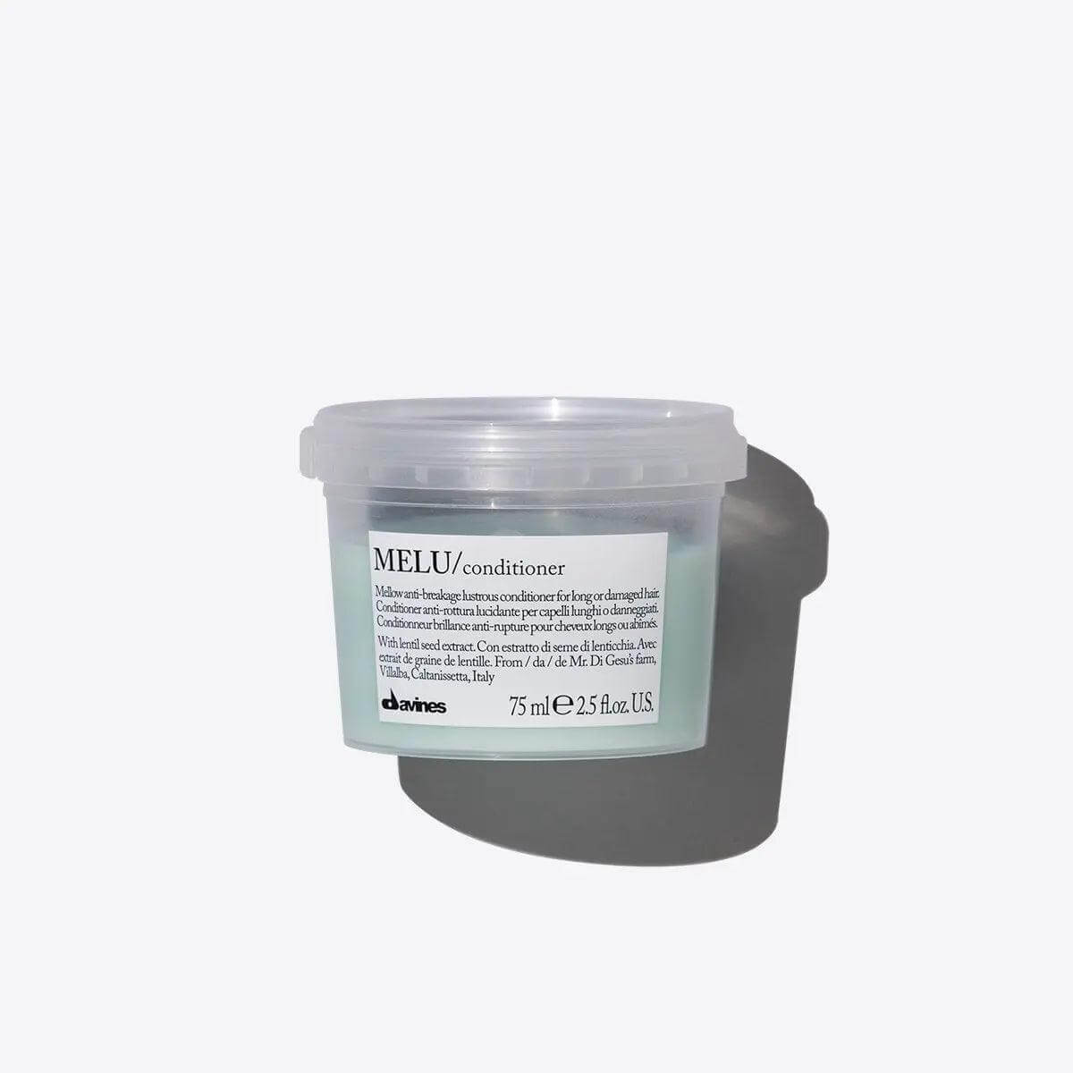 Melu Conditioner prevents breakage and adds shine to long or damaged hair, deeply moisturizing and nourishing without weighing it down.