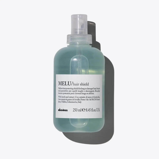 Melu Hair Shield heat protection spray for long or damaged hair in a 250 ml bottle. Ideal for straighteners or blow dryers.