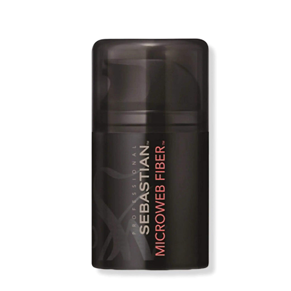 Sebastian Microweb Fiber hair styling product for flexible texture and silky feel in dark bottle