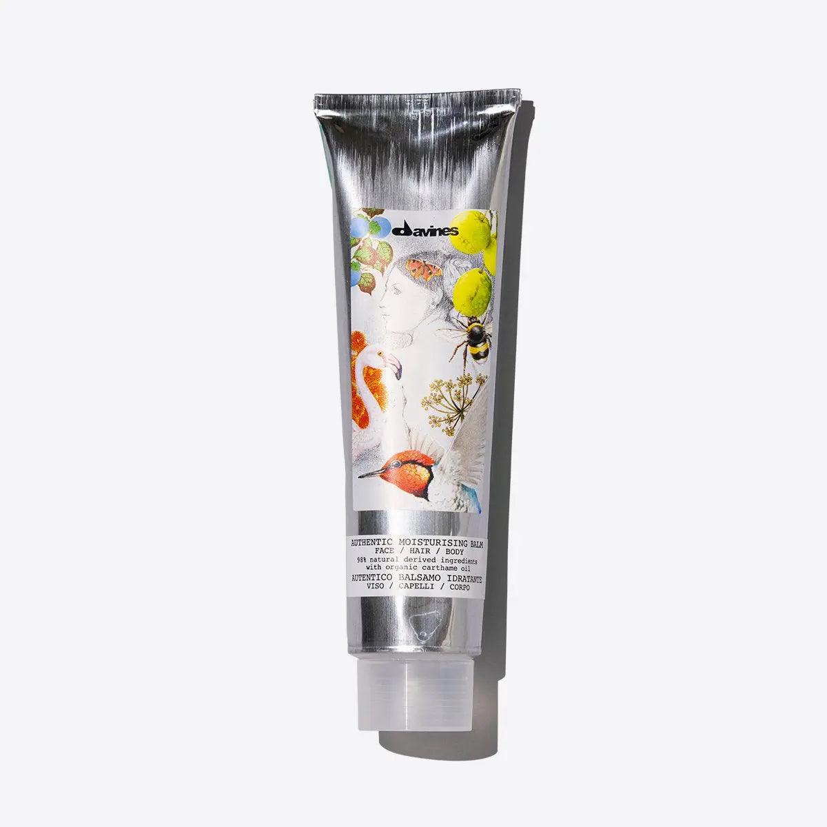 Moisturizing Balm tube for soft skin and hair, acts as makeup remover, hair conditioner, and body moisturizer.