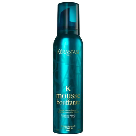 Kerastase Mousse Bouffante Volumizing Hair Mousse bottle, strong hold hair styling product.