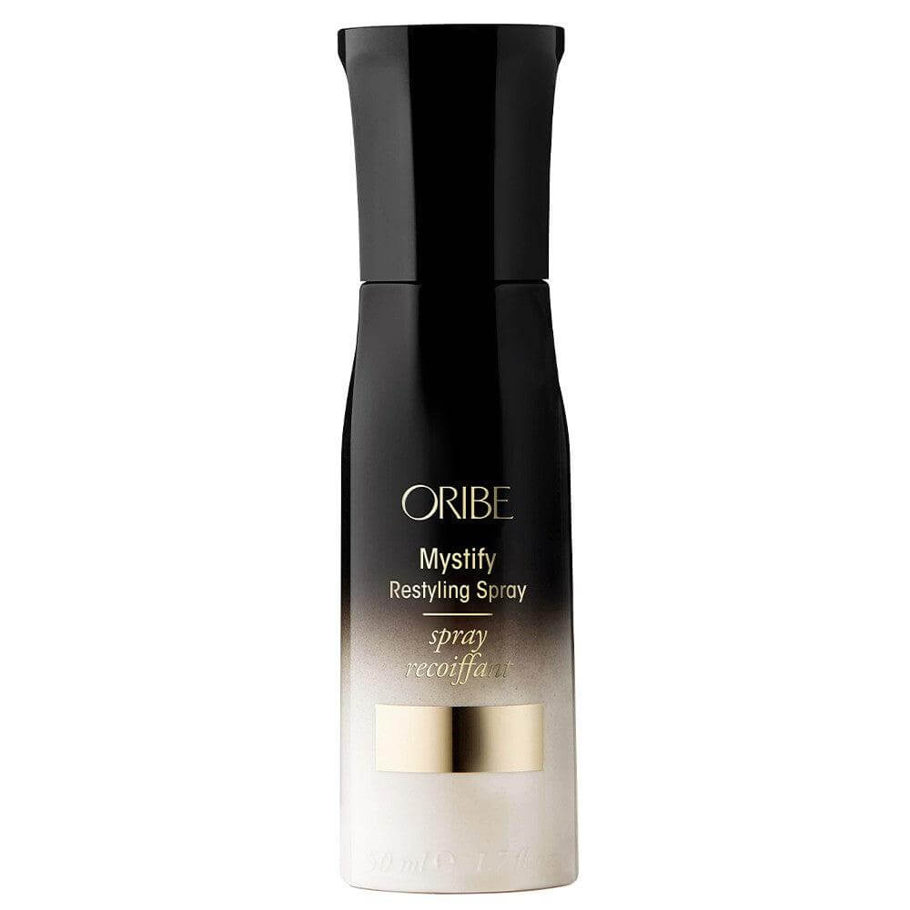 Mystify Restyling Spray hydrating and revitalizing hair product bottle.