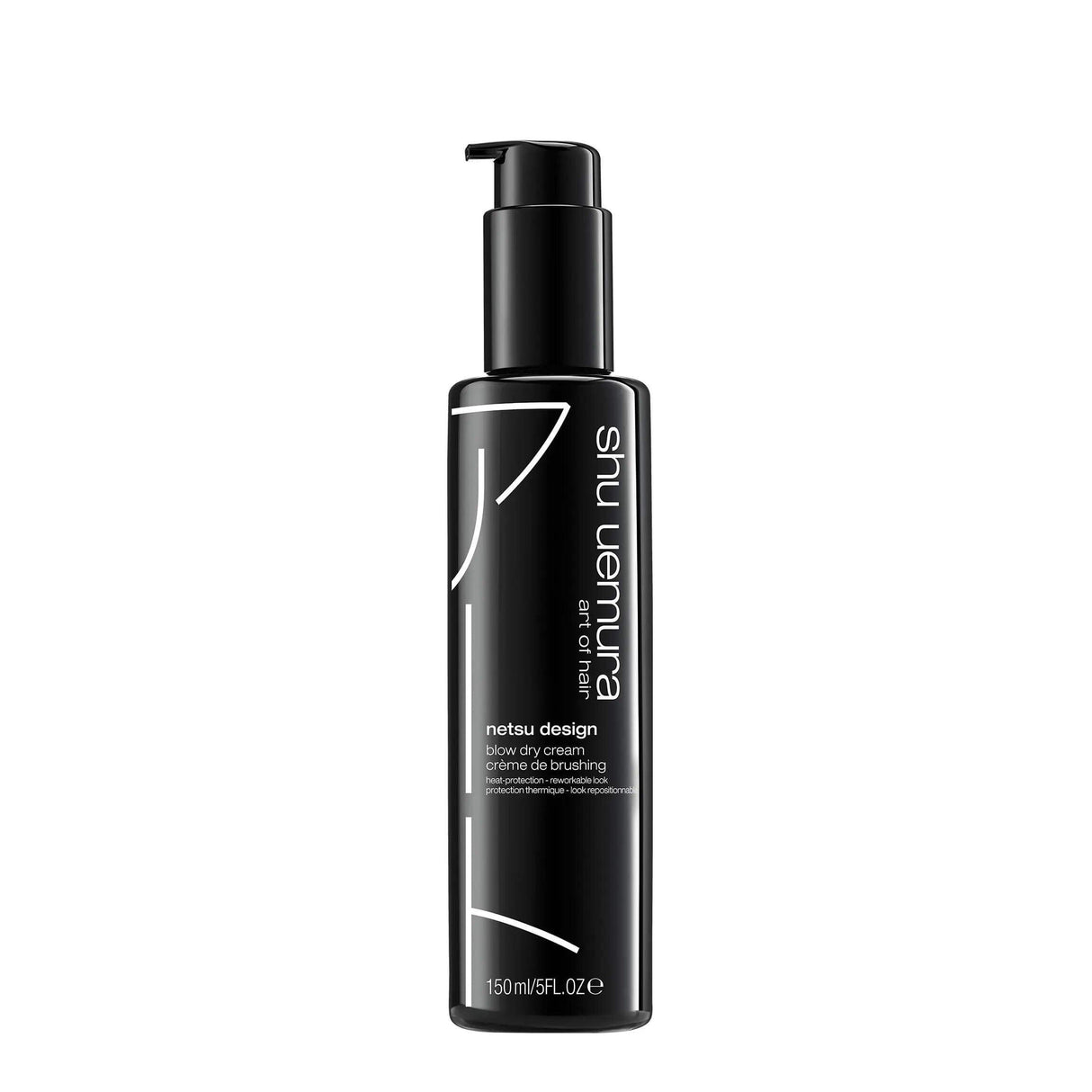 Shu Uemura Netsu Design Blow Dry Cream bottle for all hair types, providing shape, hold, and heat protection.